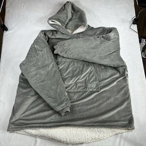 The Comfy Original Oversized Sherpa Hoodie Blanket Gray One Size Cozy Wearable